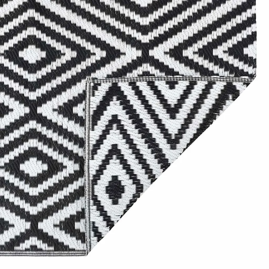 Tapis d'extérieur ARAKIL Blanc et noir 190x290 cm PP - 5