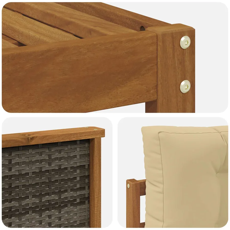 Ensemble de canapés d'extérieur 7 pcs Naturel et Beige - 5