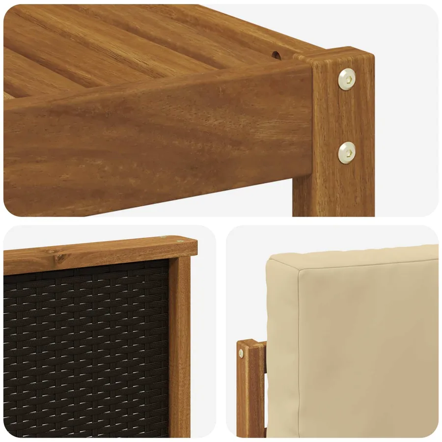 Ensemble de canapés d'extérieur 8 pcs Naturel et Beige - 6