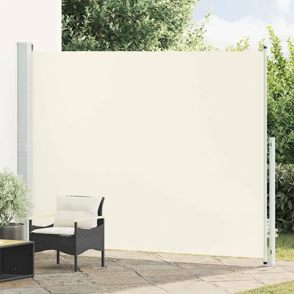 Auvent latéral rétractable de patio 220x300 cm Crème