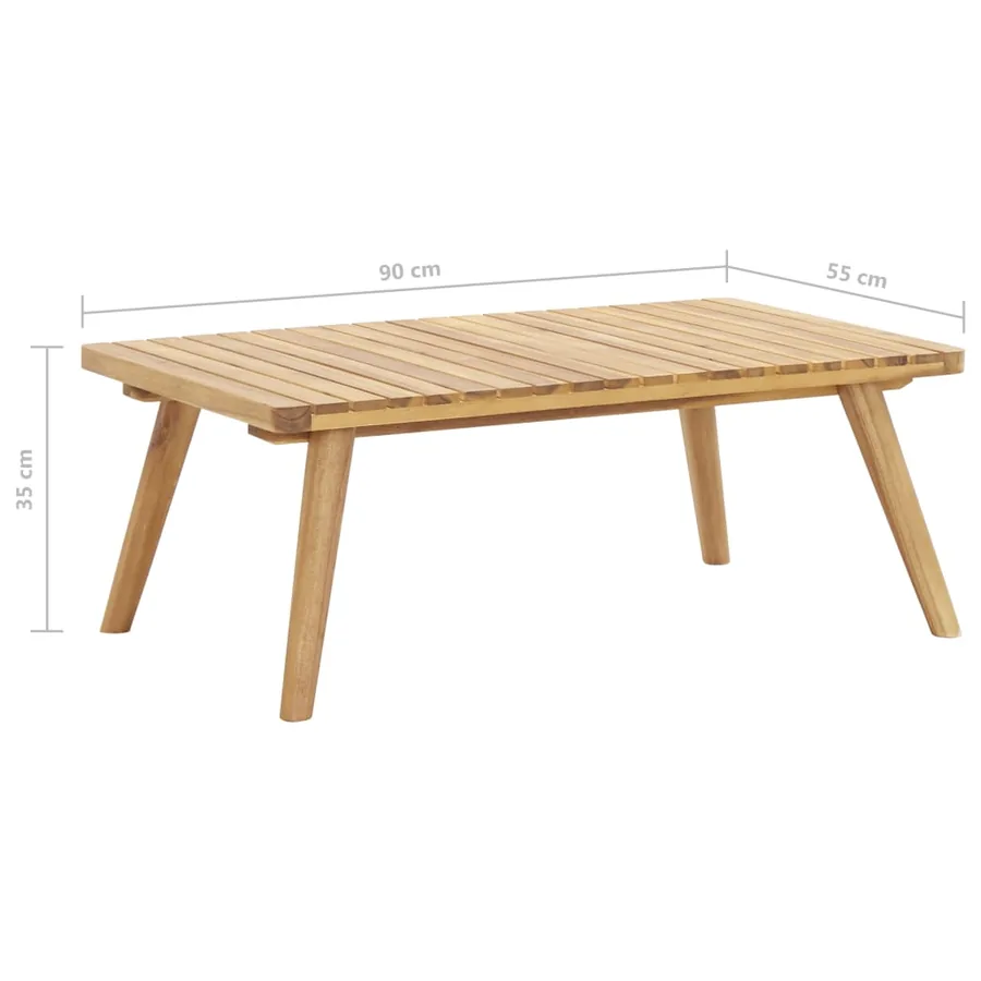 Salon de jardin 4 pcs avec coussins Bois d'acacia solide - 18