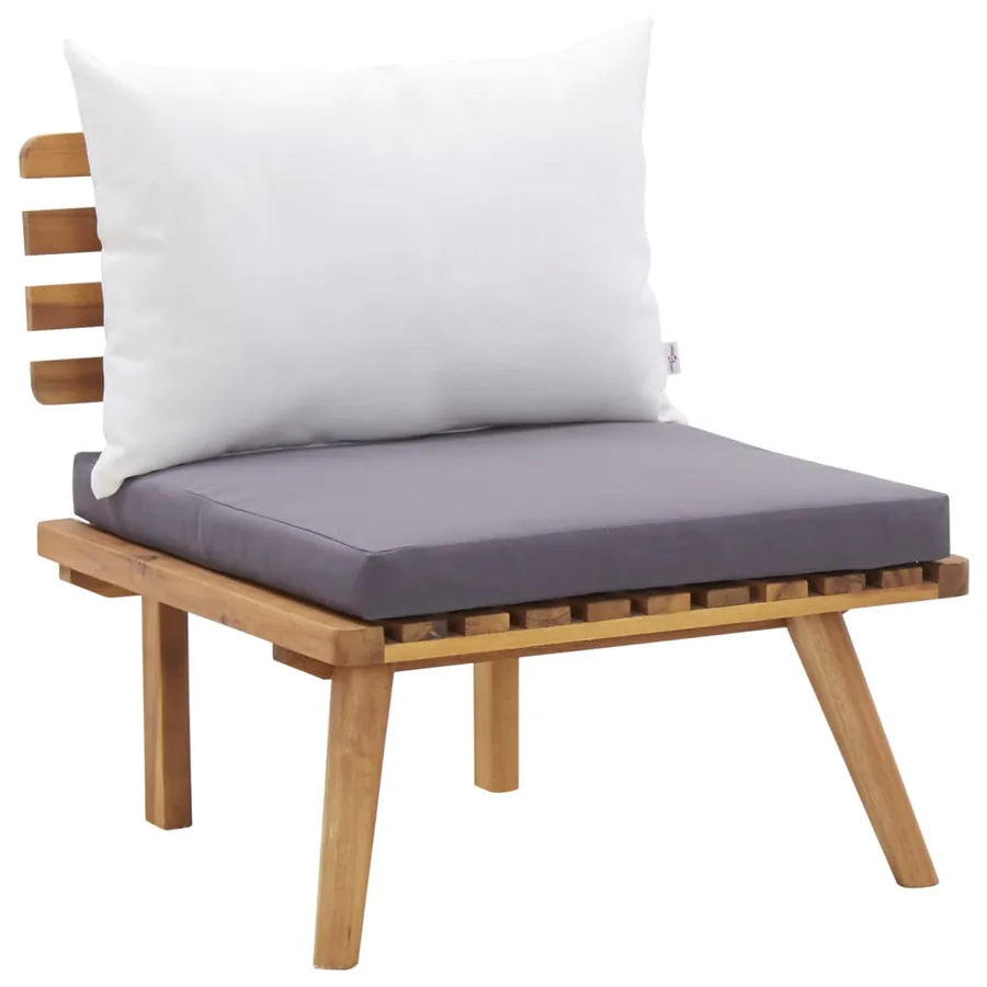 Salon de jardin 4 pcs avec coussins Bois d'acacia solide - 3