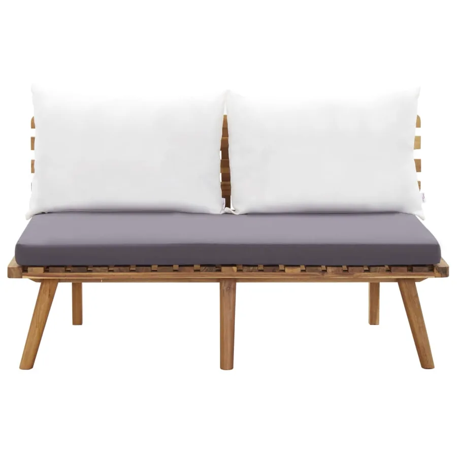 Salon de jardin 4 pcs avec coussins Bois d'acacia solide - 6