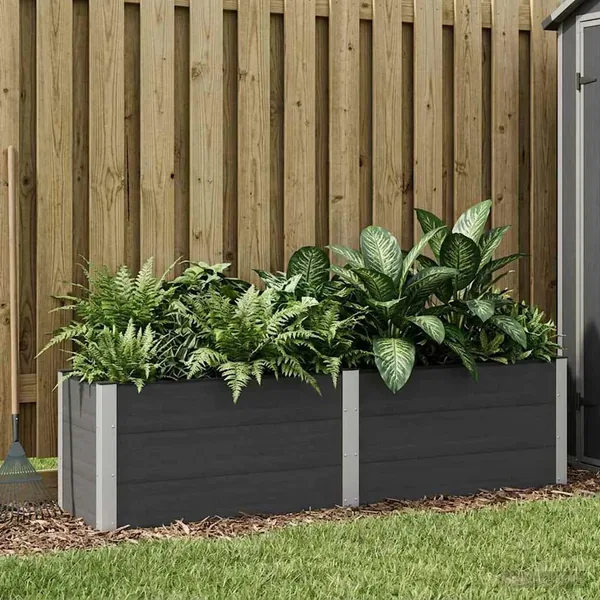 Jardinière surélevée Noir 200 x 50 x 54 cm