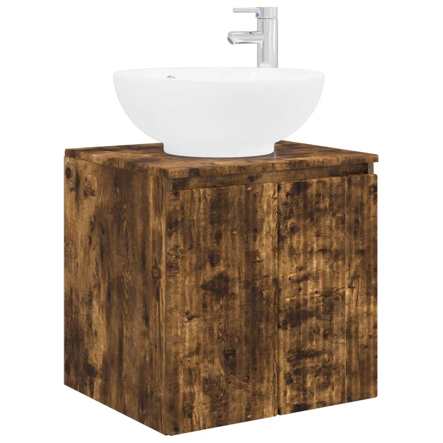 Vanité de lavabo mural Chêne fumé 49,5 x 44,5 x 65 cm - 2