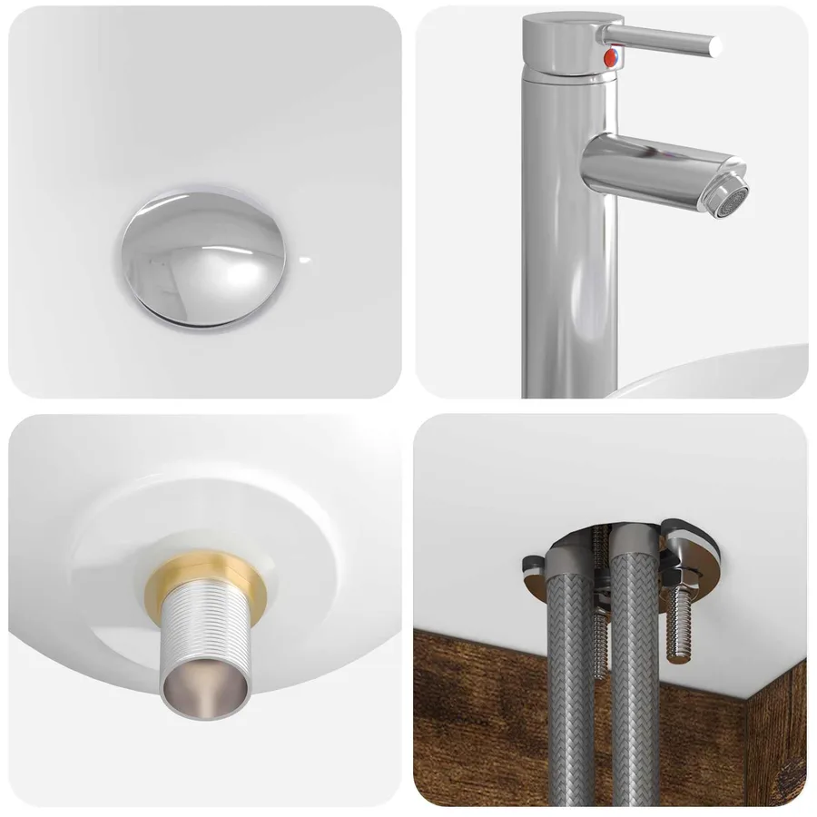 Vanité de lavabo mural Chêne fumé 49,5 x 44,5 x 65 cm - 7