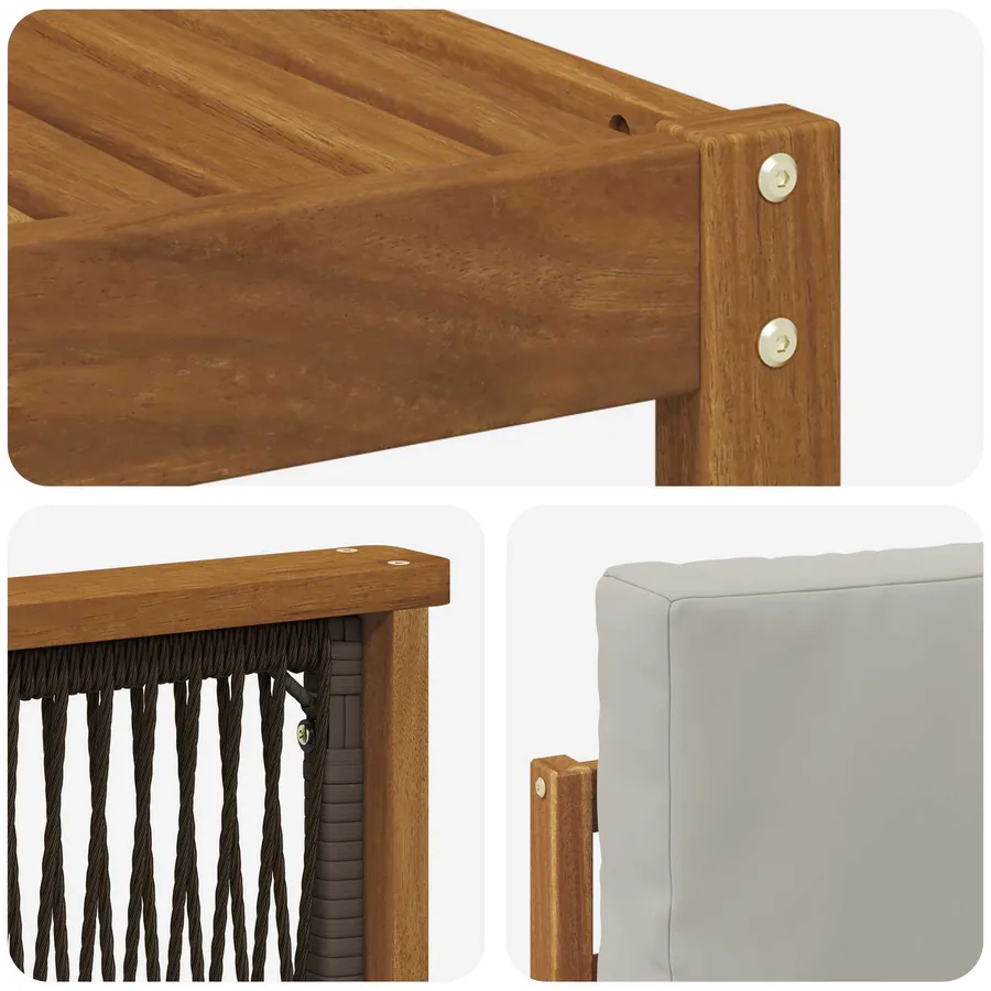 Ensemble de canapés d'extérieur 6 pcs Naturel et gris clair - 6