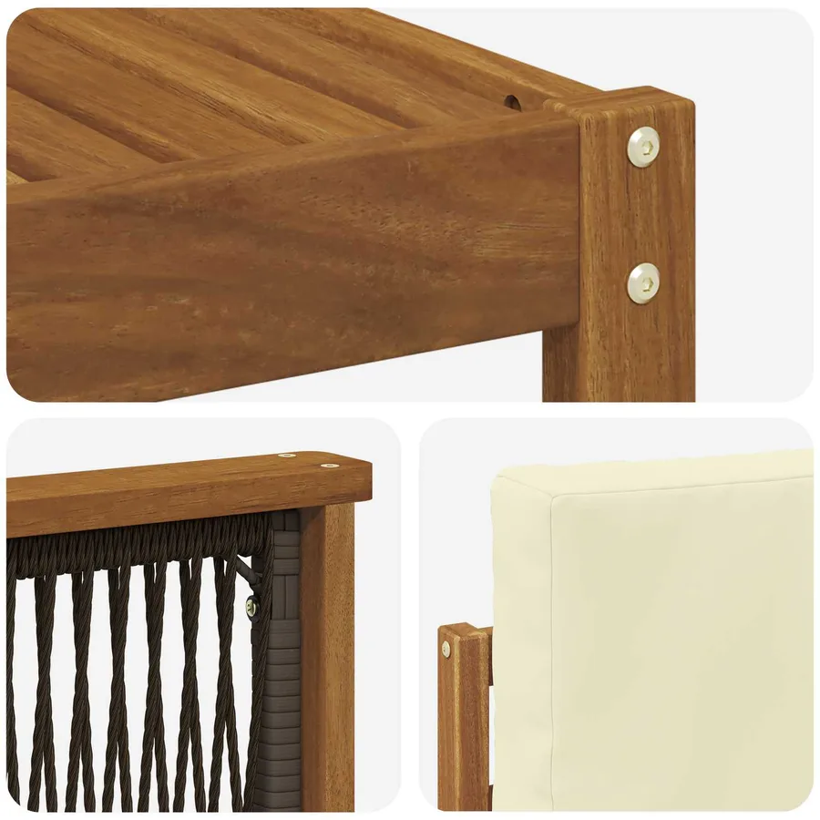 Ensemble de canapés d'extérieur 10 pcs Naturel et Crème - 6