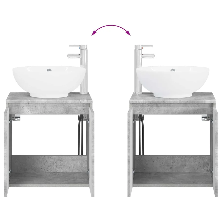 Ensemble d'armoire de salle de bain 4 pcs Gris béton - 13