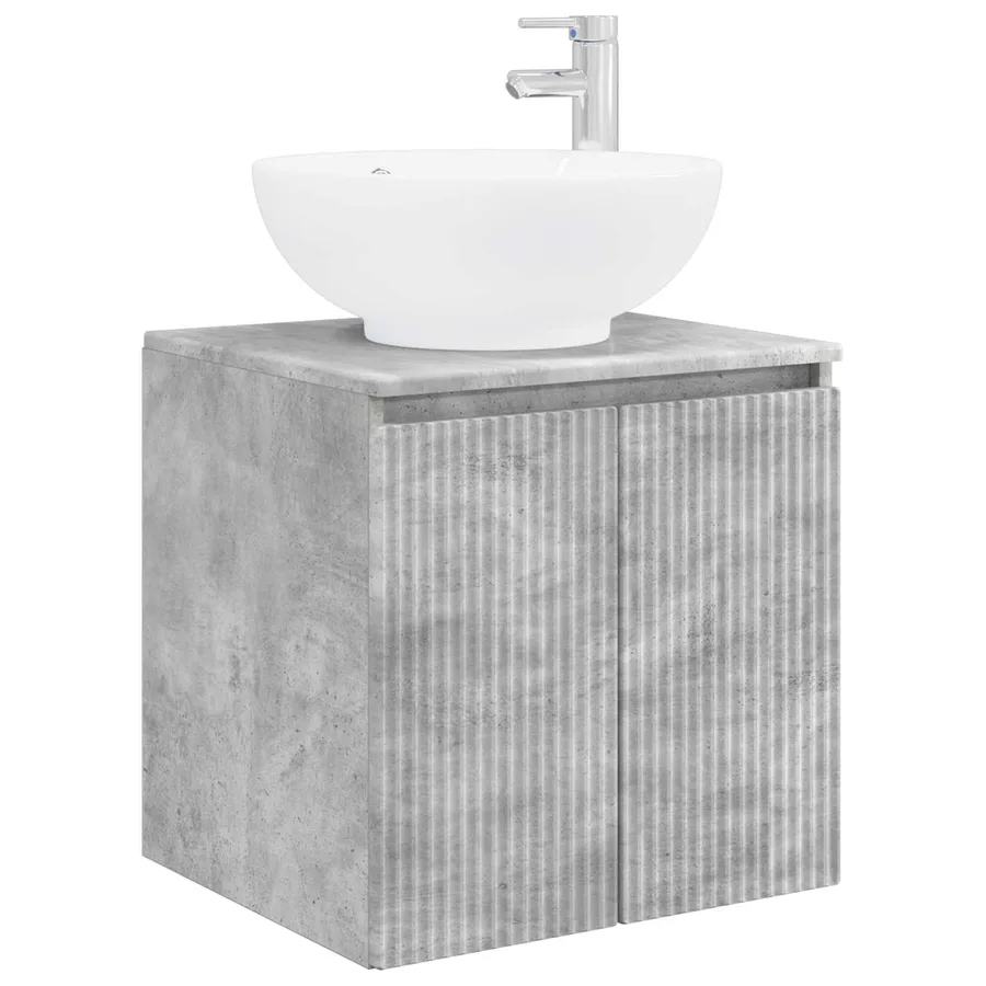 Ensemble d'armoire de salle de bain 4 pcs Gris béton - 5