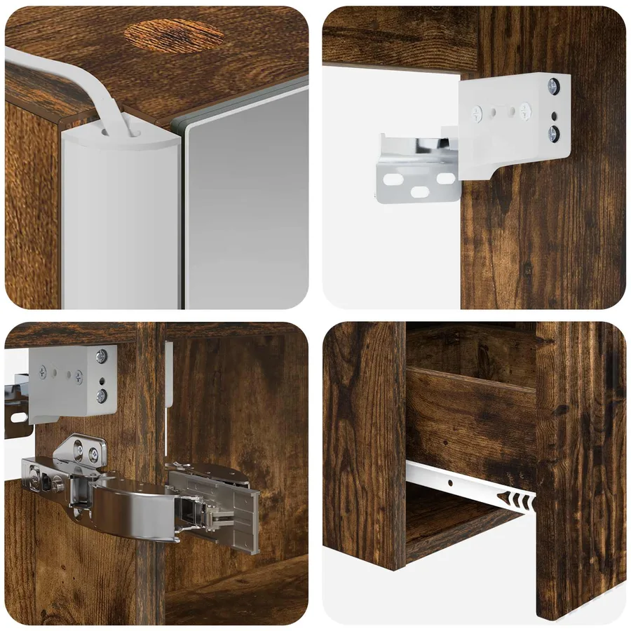 Ensemble d'armoire de salle de bain 5 pcs Chêne fumé - 9