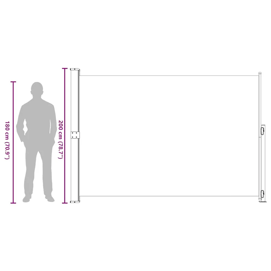 Auvent latéral rétractable de patio 200x300 cm Gris - 11