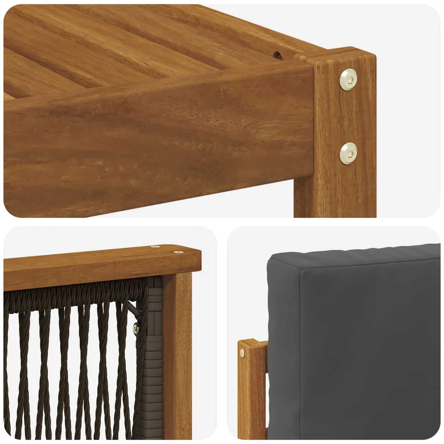 Ensemble de canapés d'extérieur 6 pcs Naturel et Anthracite - 5