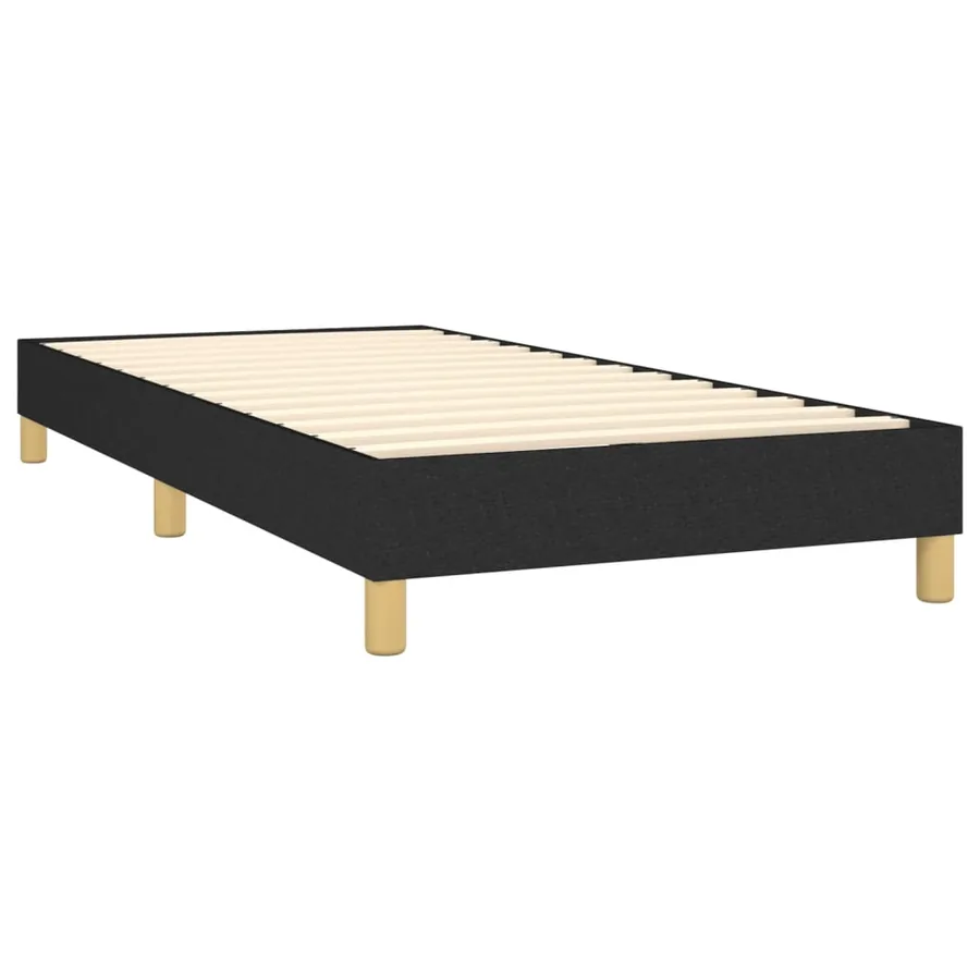 Sommier à lattes de lit avec matelas Noir 100x200 cm Tissu - 4