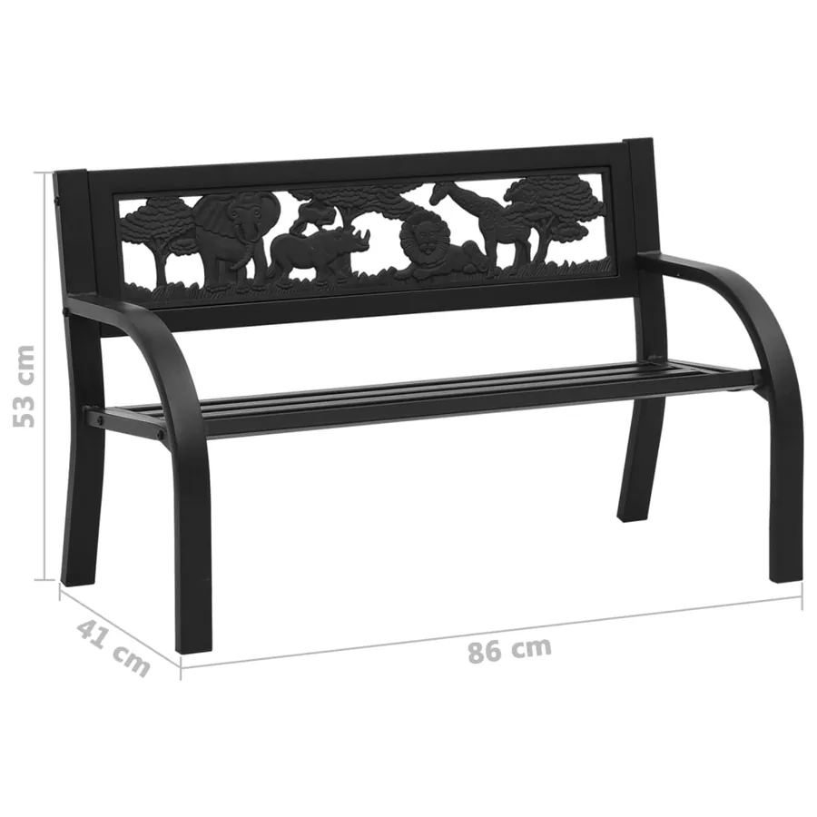 Banc de jardin pour enfants 86 cm acier - 6