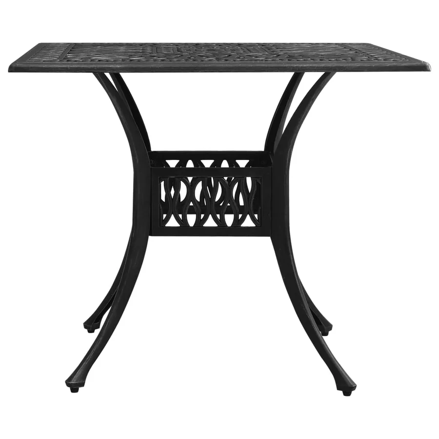 Table de jardin Noir 90x90x73 cm Aluminium coulé - 2