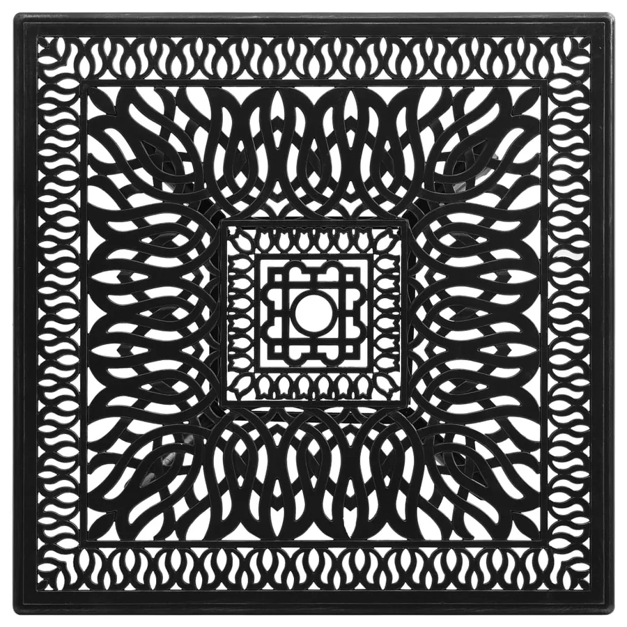 Table de jardin Noir 90x90x73 cm Aluminium coulé - 3