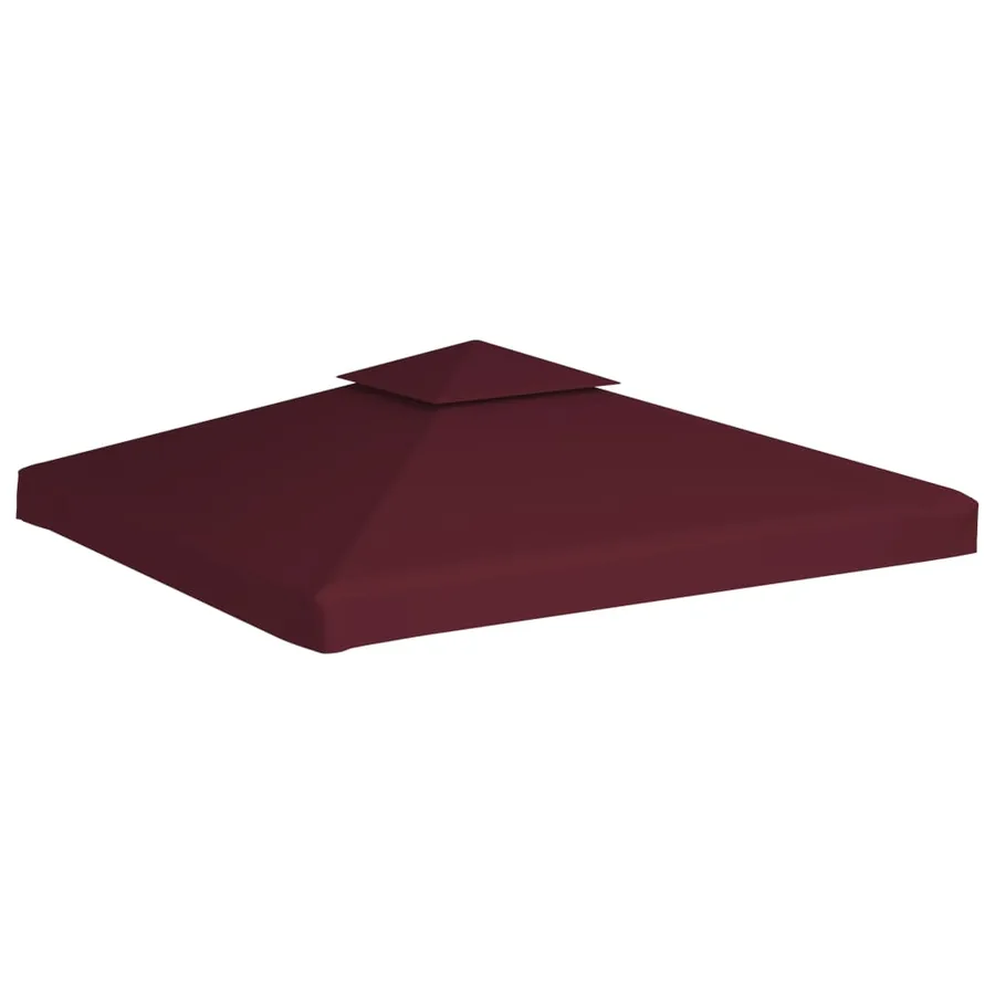 Toile supérieure double de belvédère 310 g/m² 3x3 m Bordeaux - 2