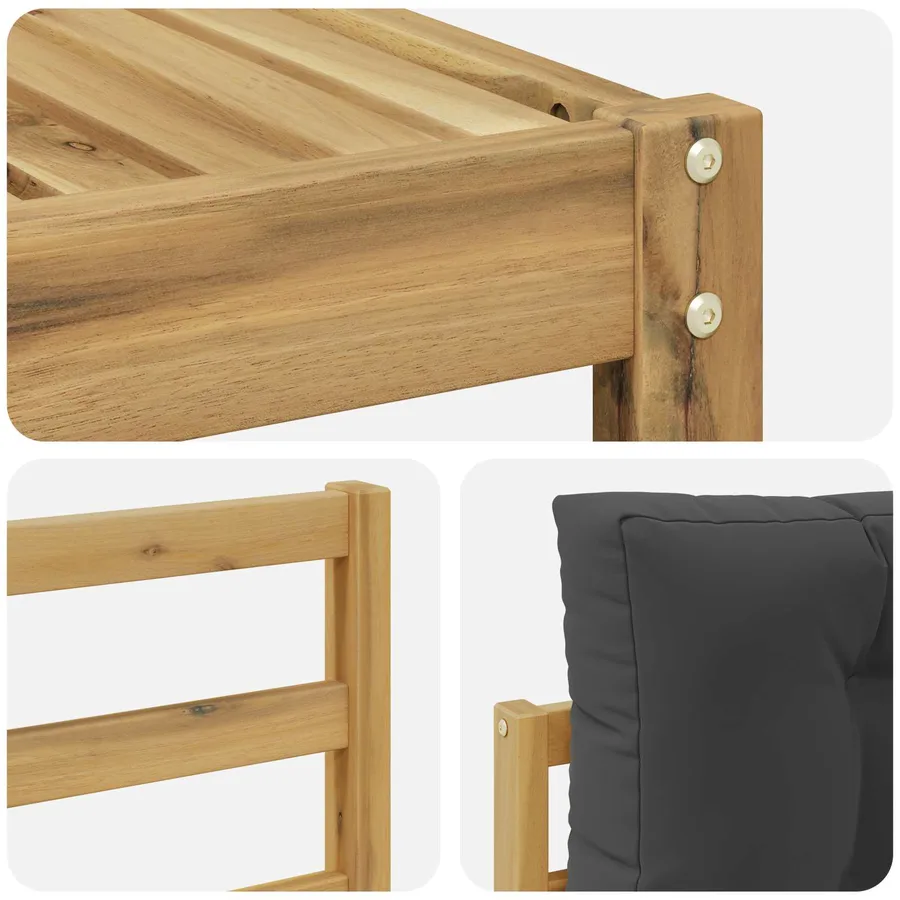 Ensemble de canapés d'extérieur 4 pcs Blanc et anthracite - 5