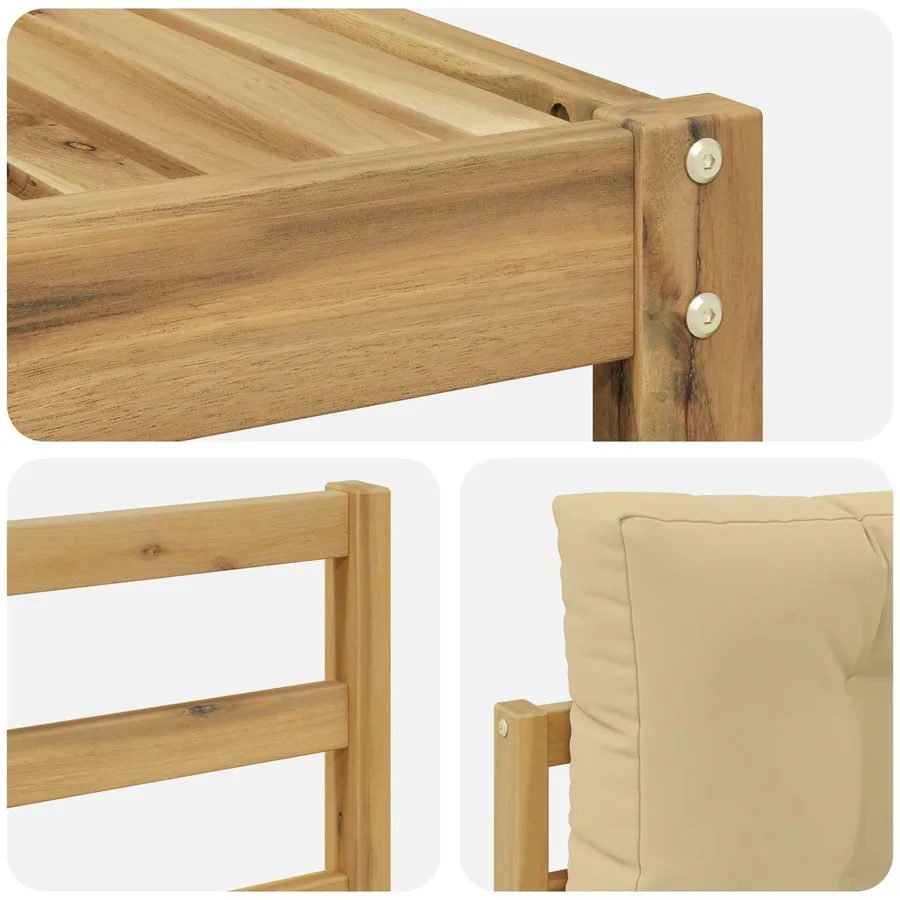 Ensemble de canapés d'extérieur 6 pc Blanc et Beige - 5