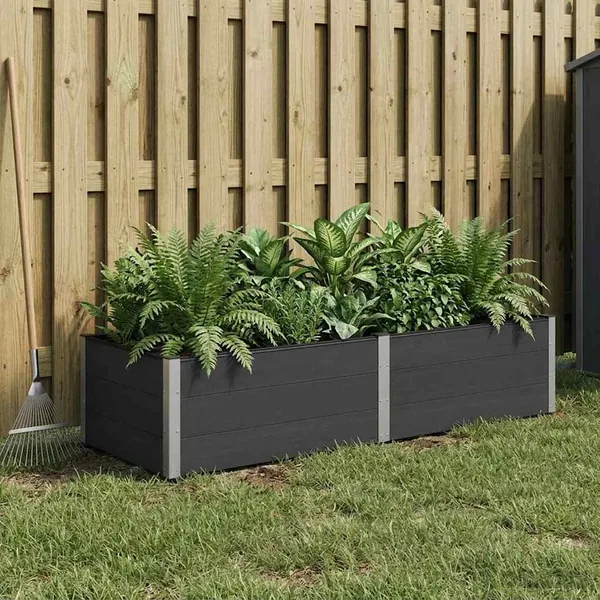Jardinière surélevée Noir 250 x 100 x 54 cm