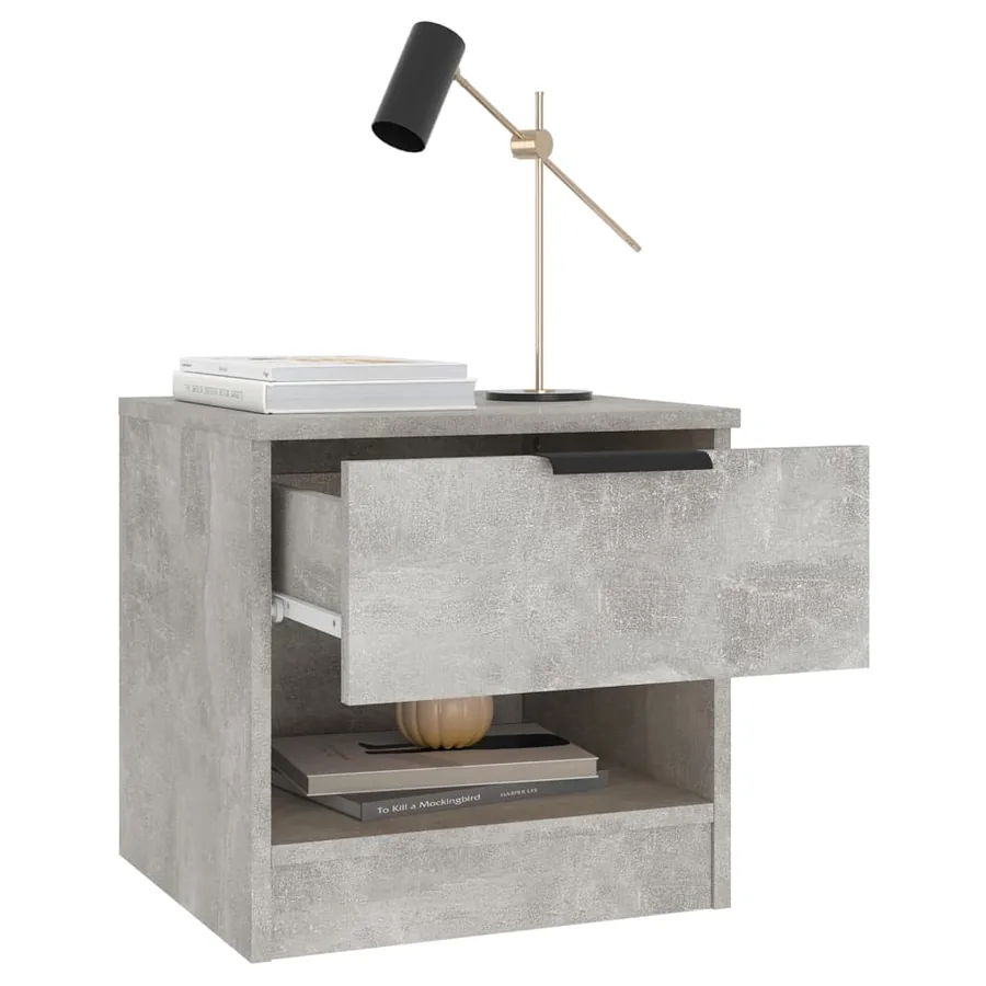 Tables de chevet 2 pcs Gris béton Bois d'ingénierie - 6