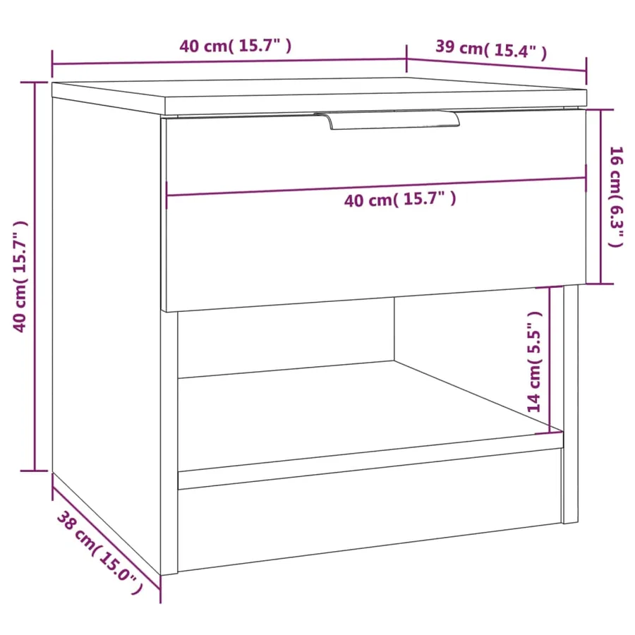 Tables de chevet 2 pcs Gris béton Bois d'ingénierie - 7