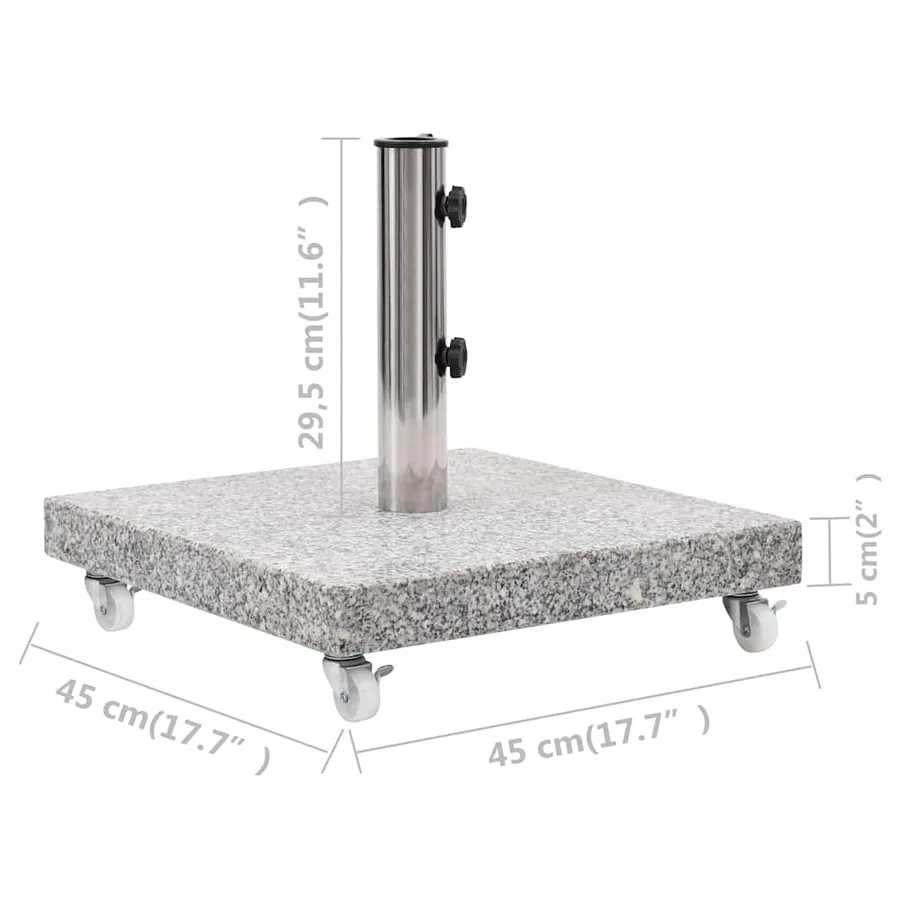 Socle de parasol Granite 30 kg Carré Gris - 8