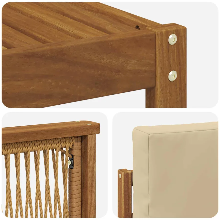 Ensemble de canapé d'angle avec coussin 5 pcs Naturel - 6