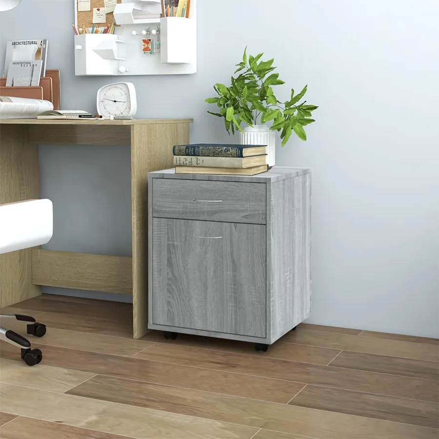 Armoire roulante Sonoma gris 45x38x54 cm Bois d'ingénierie