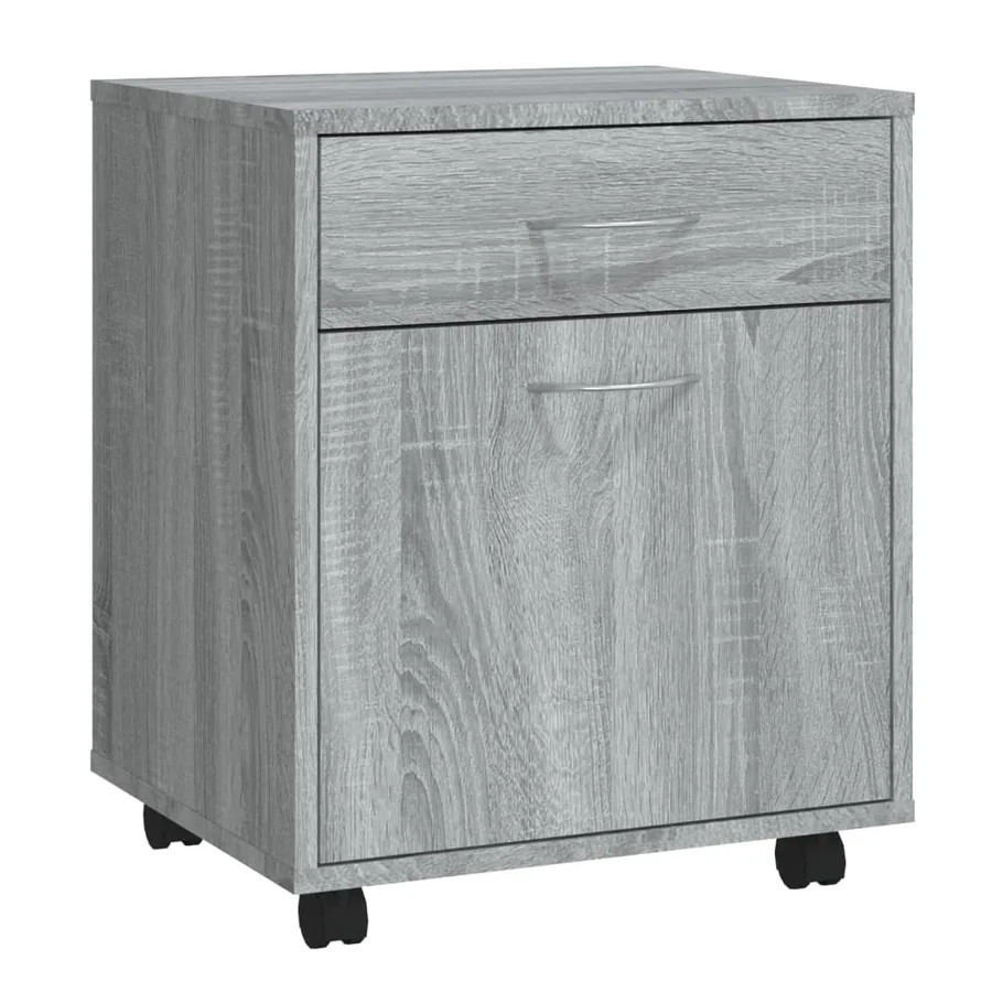 Armoire roulante Sonoma gris 45x38x54 cm Bois d'ingénierie - 2