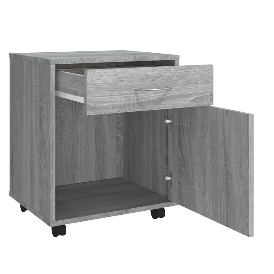 Armoire roulante Sonoma gris 45x38x54 cm Bois d'ingénierie - 6