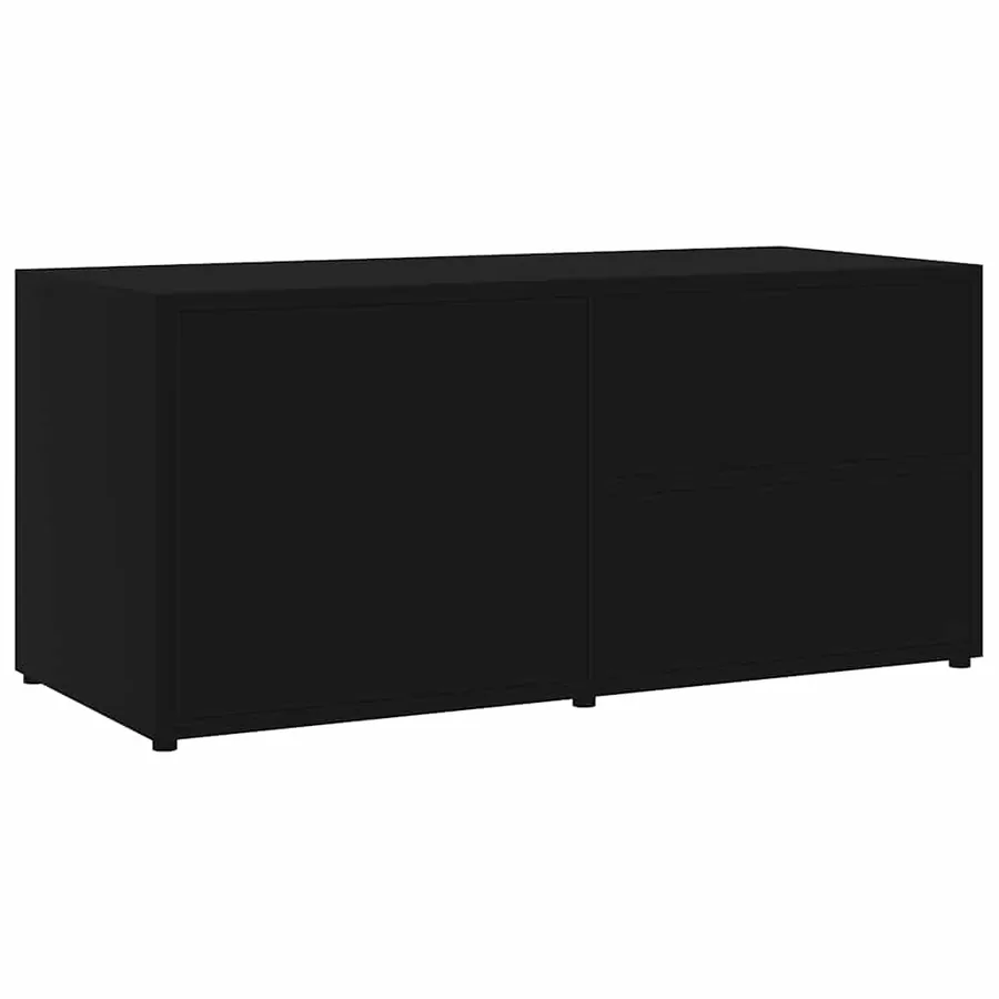Meuble TV Noir 80x34x36 cm Bois d'ingénierie - 2