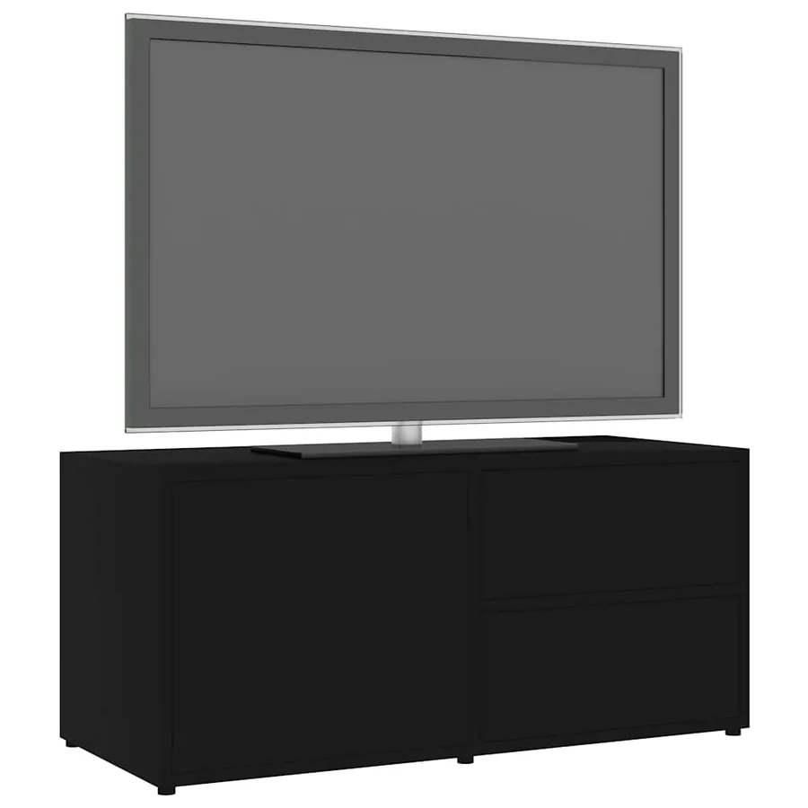 Meuble TV Noir 80x34x36 cm Bois d'ingénierie - 4