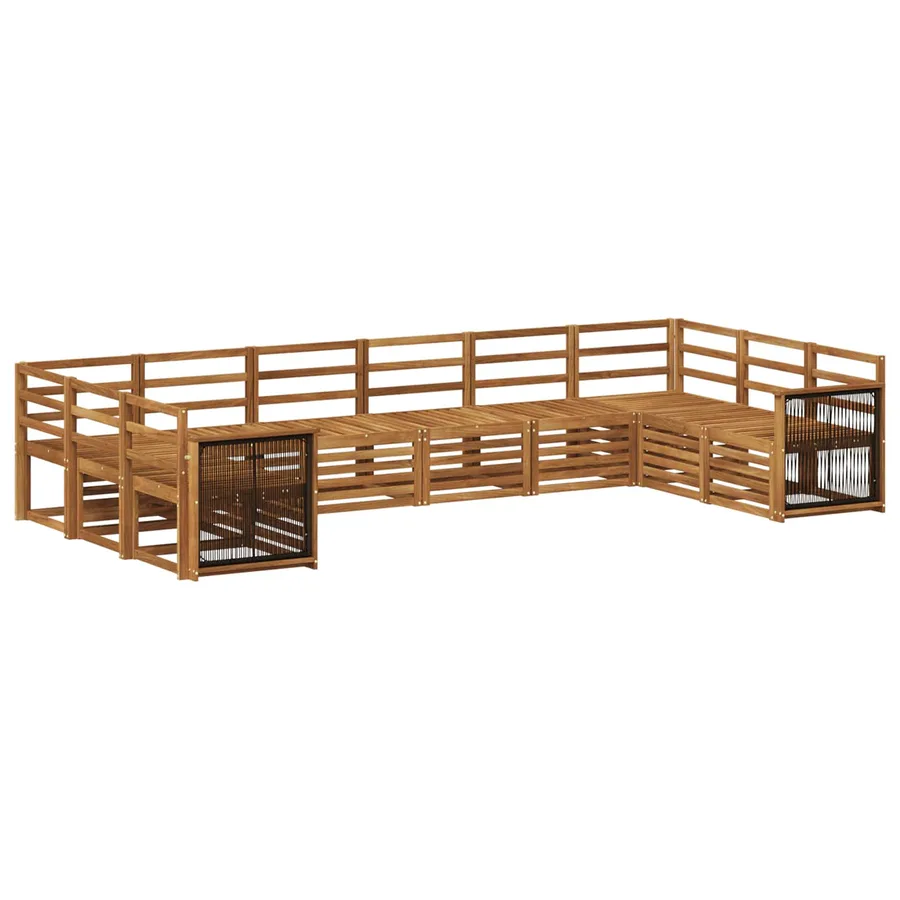 Ensemble de canapé d'angle 7 pcs Naturel Bois d'Acacia Massif - 2