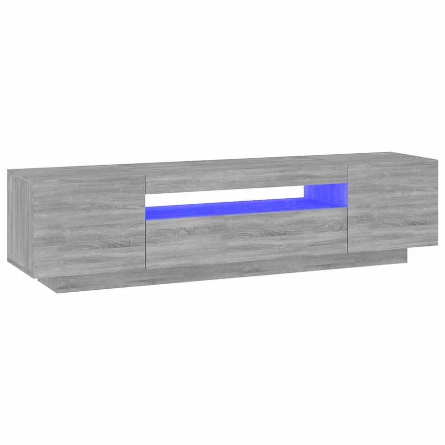 Meuble TV avec lumières LED Sonoma gris 160x35x40 cm - 2