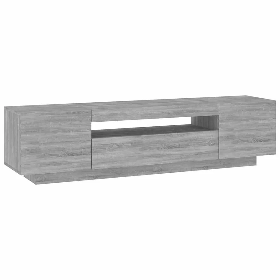 Meuble TV avec lumières LED Sonoma gris 160x35x40 cm - 7