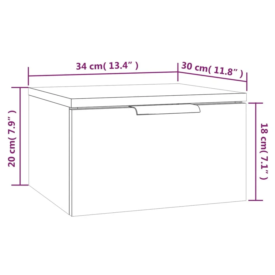 Tables de chevet murales 2 pcs Chêne sonoma 34x30x20 cm - 12
