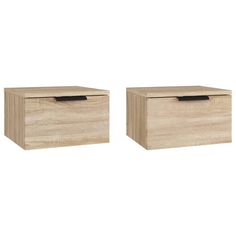 Tables de chevet murales 2 pcs Chêne sonoma 34x30x20 cm - 2