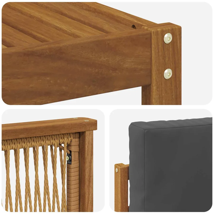 Ensemble de canapés d'extérieur 8 pcs Naturel et Anthracite - 6