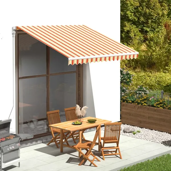 Tissu de remplacement pour auvent jaune et orange 3x2,5 m polyester
