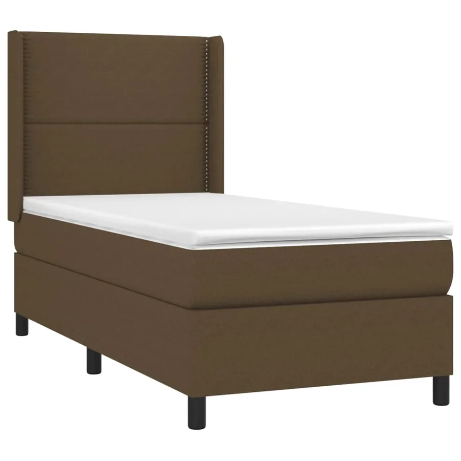 Sommier à lattes de lit avec matelas Marron foncé 90x190 cm - 3