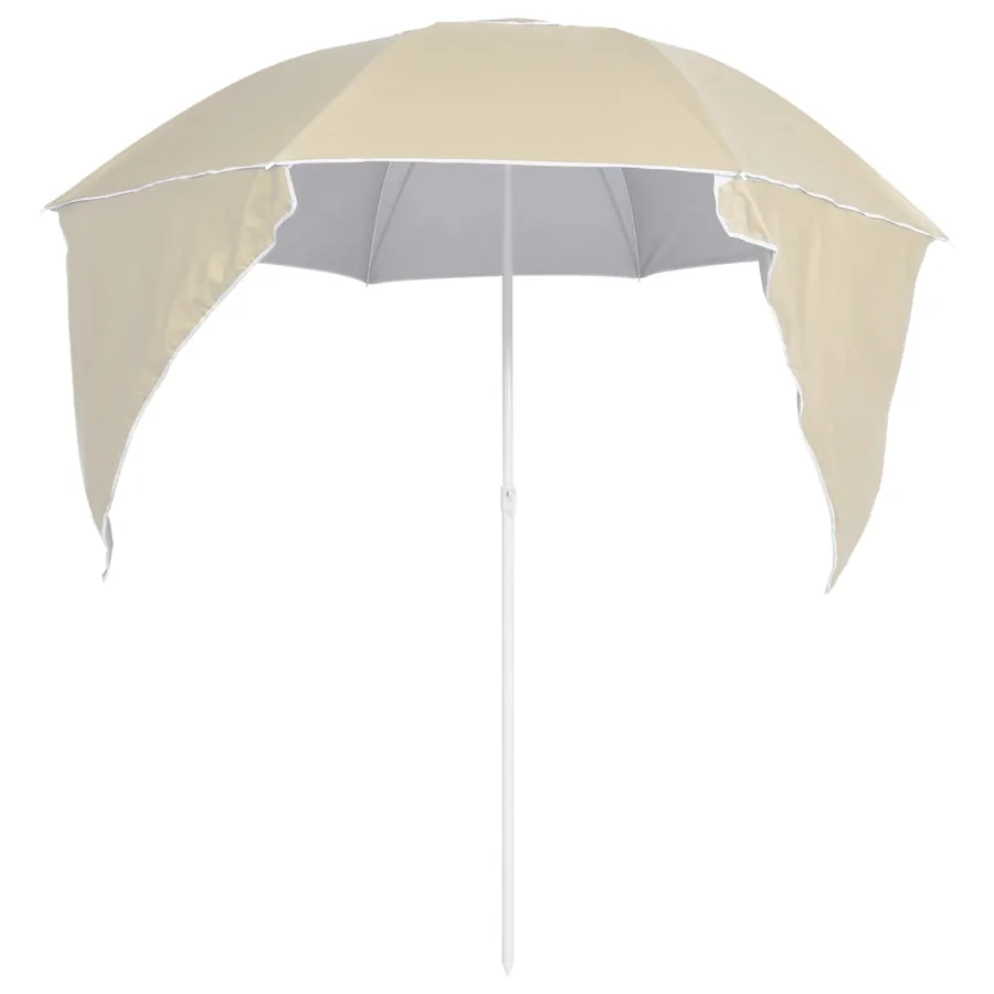 Parasol de plage avec parois latérales sable 215 cm - 4