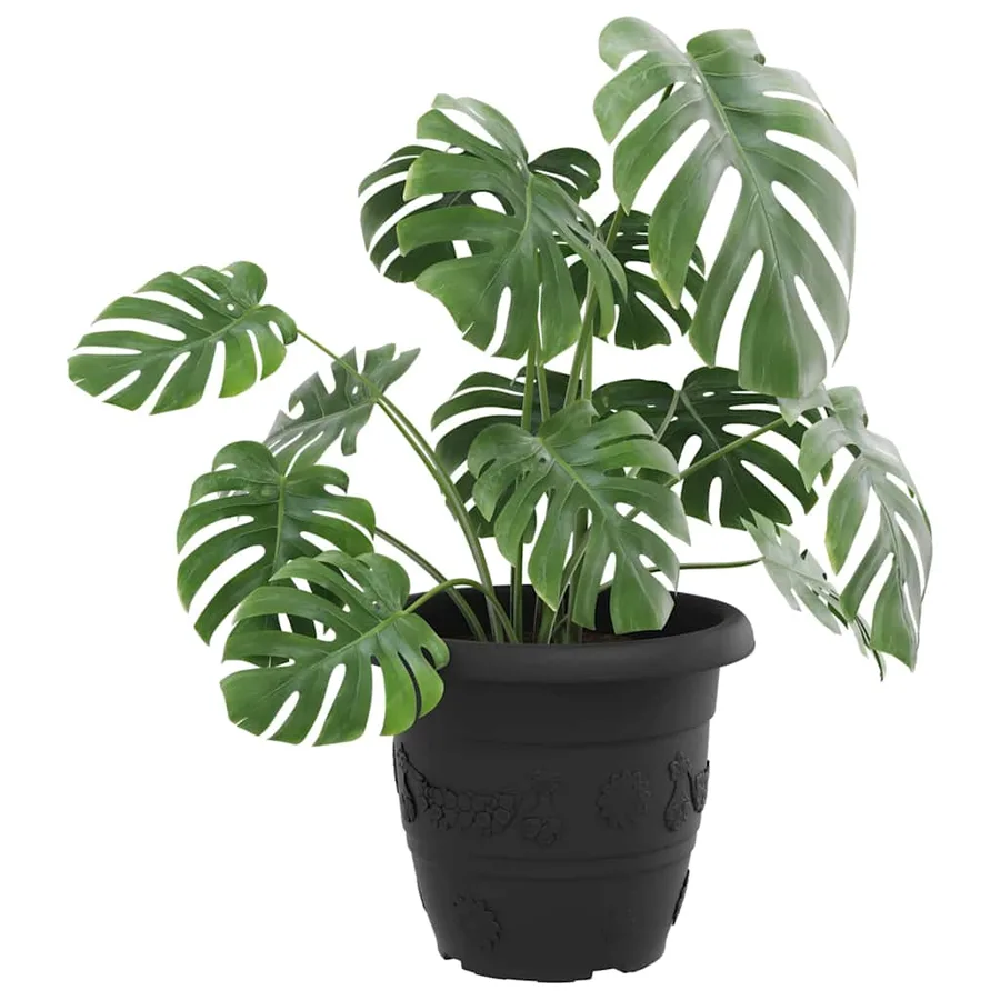 Pot à fleurs rond 6 pcs Noir Ø 34 x 28 cm Plastique - 3