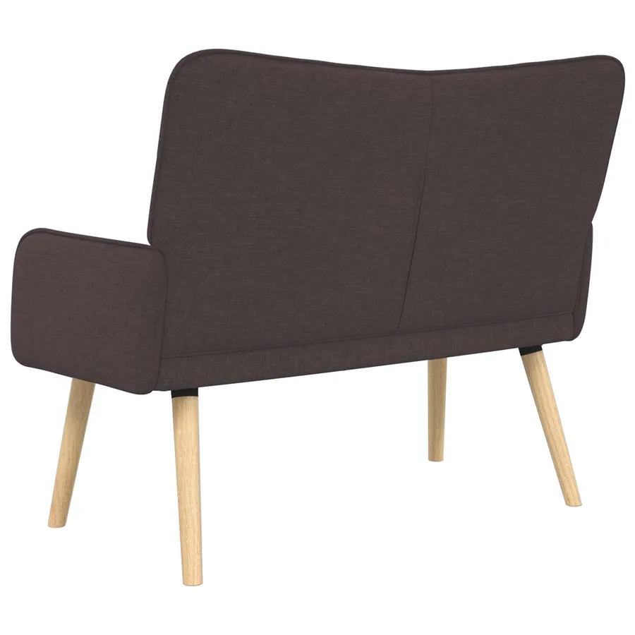 Sofa 2 places Marron foncé 115 x 61 x 87 cm Tissu - 6