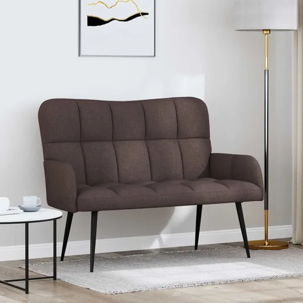 Sofa 2 places Marron foncé 115 x 61 x 87 cm Tissu