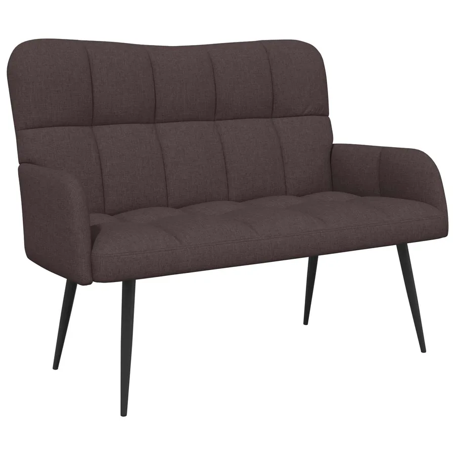 Sofa 2 places Marron foncé 115 x 61 x 87 cm Tissu - 2