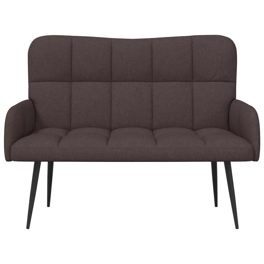 Sofa 2 places Marron foncé 115 x 61 x 87 cm Tissu - 4