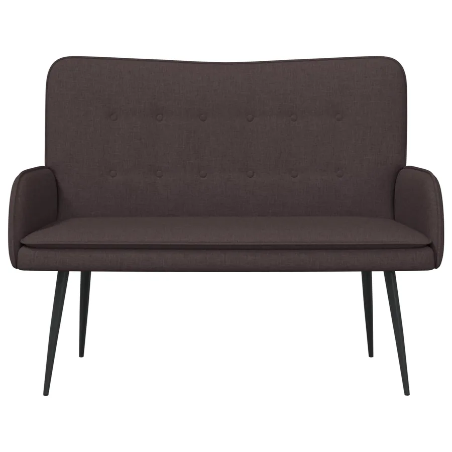 Sofa 2 places Marron foncé 115 x 61 x 87 cm Tissu - 4