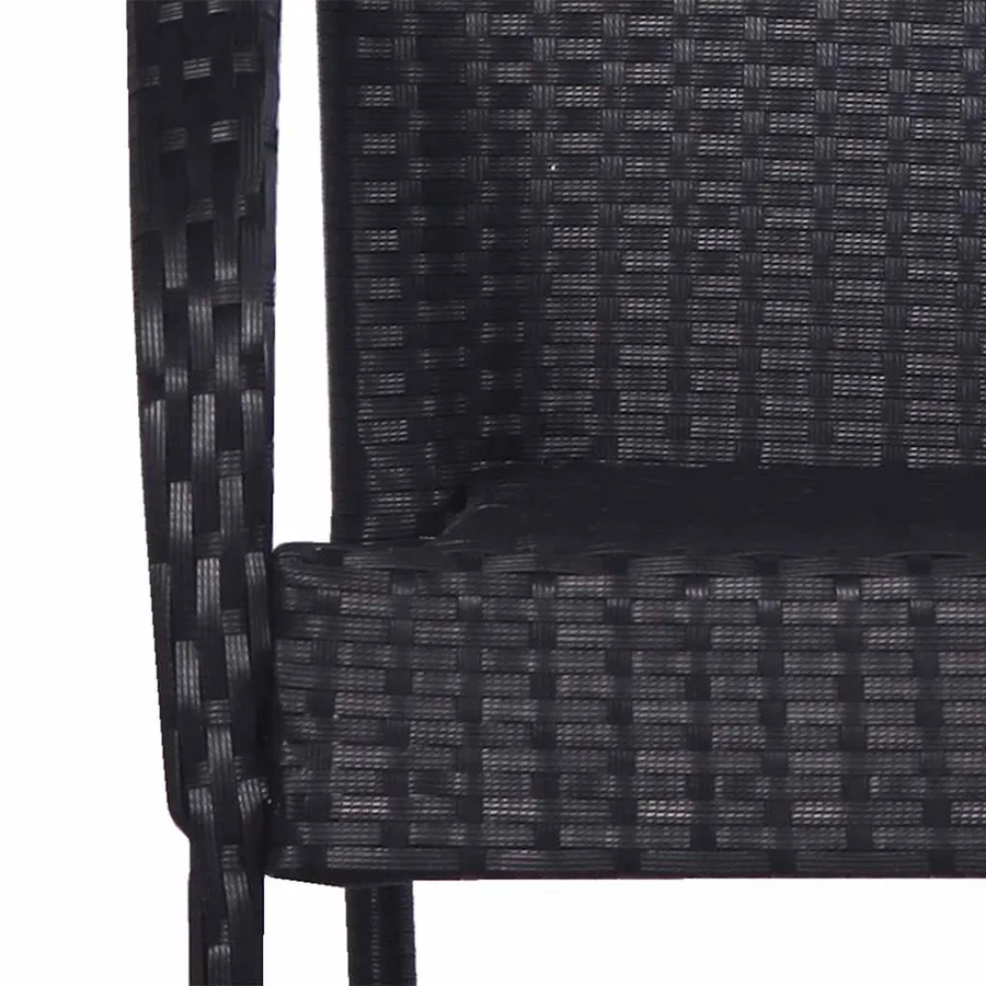 Chaises empilables d'extérieur lot de 4 Résine tressée Noir - 7